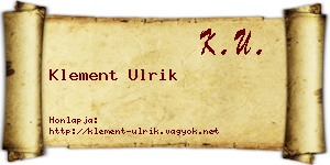 Klement Ulrik névjegykártya